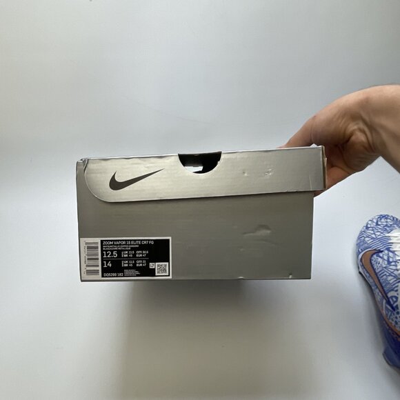 Nike Zoom Vapor 15 Elite CR7 FG White/Metallic Copper-Concord 12.5 US DQ5299 182 - Picture 9 of 11